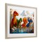 Stupell Industries Four Dinos By The Pond Framed Print Under Glass, design by Wumples